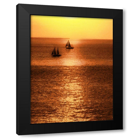 Sailboat at Sunset I Black Modern Wood Framed Art Print with Double Matting by Mansfield, Kathy