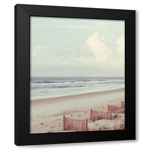 Beach Fence II Black Modern Wood Framed Art Print by Mansfield, Kathy