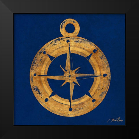 Golden Compass Black Modern Wood Framed Art Print by Ritter, Gina