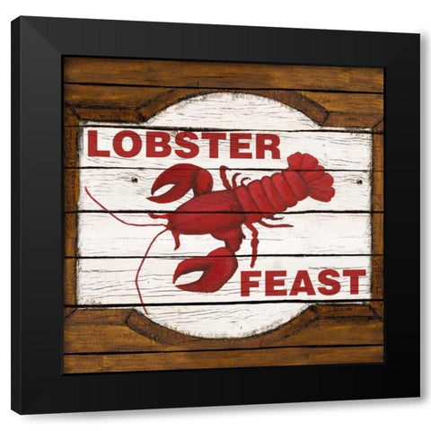 Lobster Feast Black Modern Wood Framed Art Print with Double Matting by Ritter, Gina