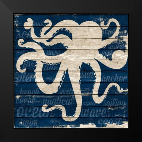 Coastal Wonder Border I Black Modern Wood Framed Art Print by Ritter, Gina
