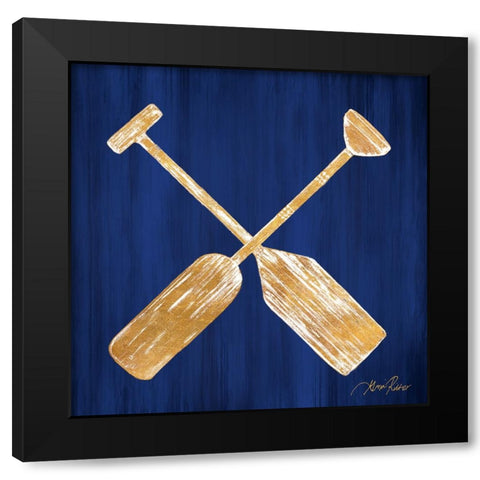 Golden Paddles Black Modern Wood Framed Art Print with Double Matting by Ritter, Gina