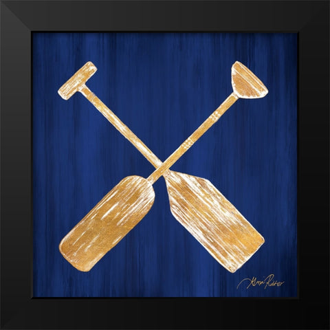 Golden Paddles Black Modern Wood Framed Art Print by Ritter, Gina