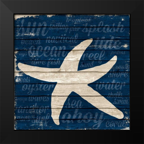 Coastal Wonder Border II Black Modern Wood Framed Art Print by Ritter, Gina