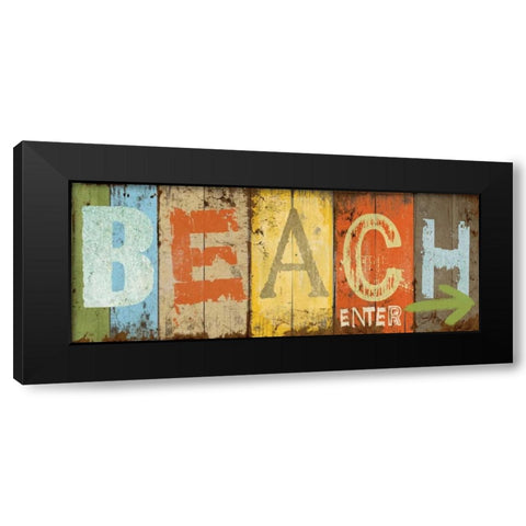 Beach Black Modern Wood Framed Art Print by Medley, Elizabeth