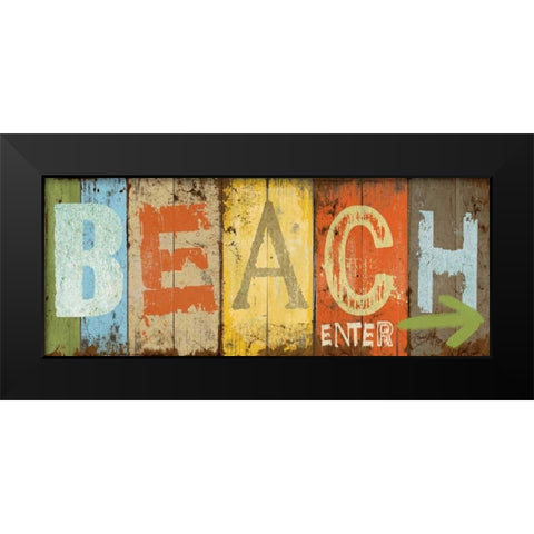 Beach Black Modern Wood Framed Art Print by Medley, Elizabeth