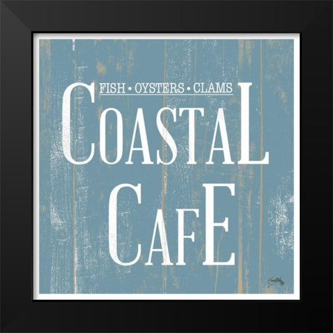 Coastal Cafe Square Black Modern Wood Framed Art Print by Medley, Elizabeth
