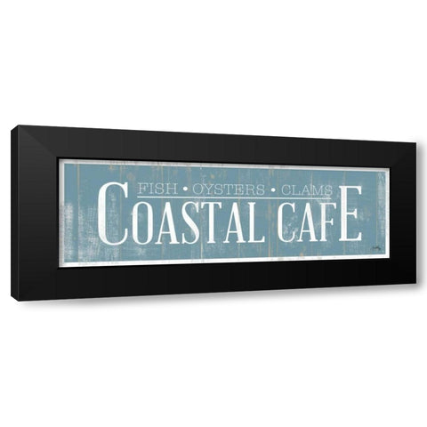 Coastal Cafe Black Modern Wood Framed Art Print with Double Matting by Medley, Elizabeth