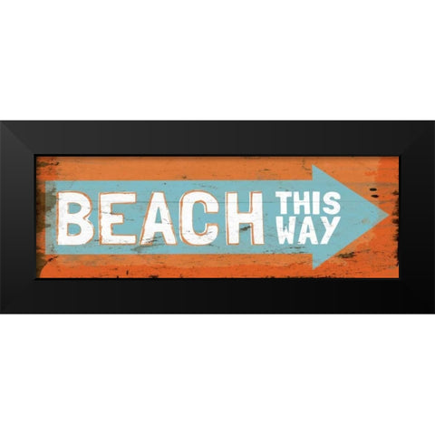 Beach This Way Black Modern Wood Framed Art Print by Medley, Elizabeth