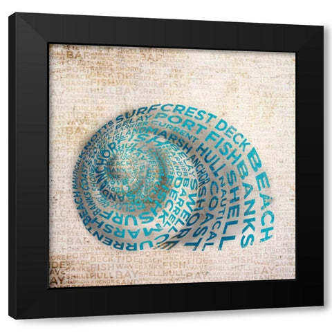 Shell Type II Black Modern Wood Framed Art Print with Double Matting by Studio, Sd Graphics