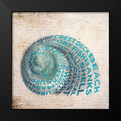 Shell Type II Black Modern Wood Framed Art Print by Studio, Sd Graphics