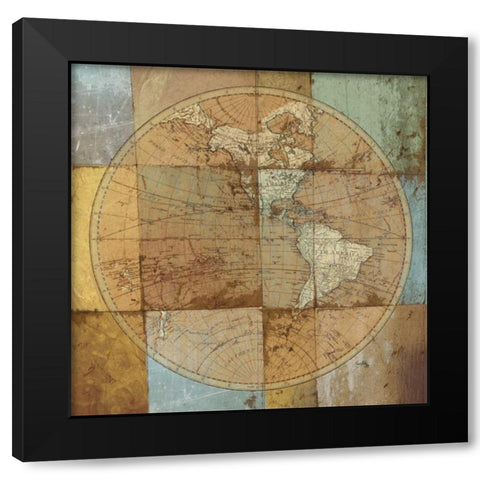 Single Map Black Modern Wood Framed Art Print with Double Matting by Medley, Elizabeth