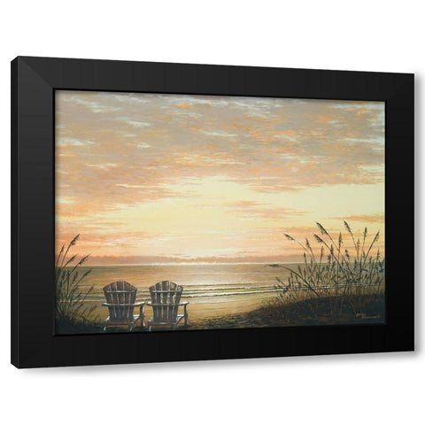 Sunset Chairs Black Modern Wood Framed Art Print with Double Matting by Nawrocke, Bruce