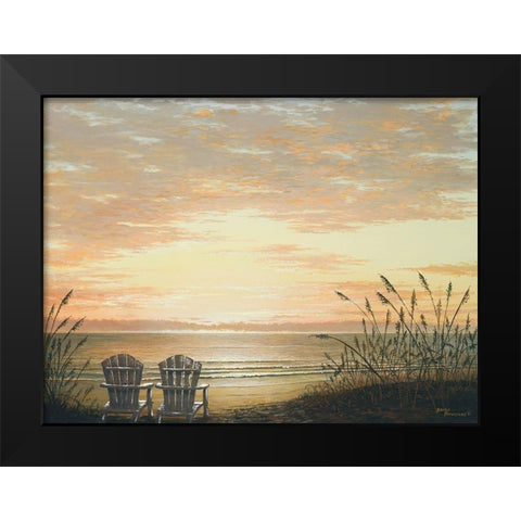 Sunset Chairs Black Modern Wood Framed Art Print by Nawrocke, Bruce