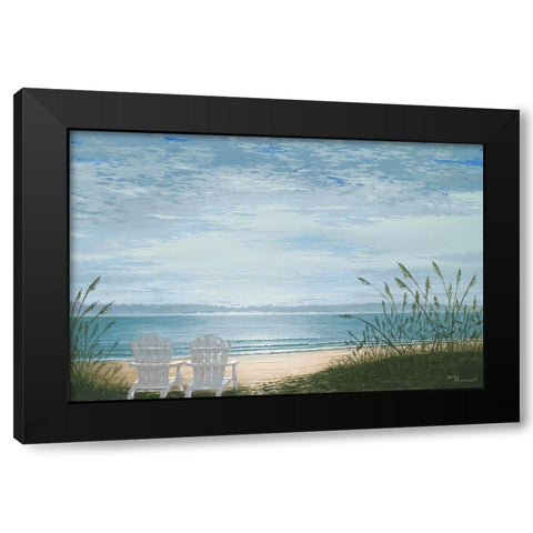 Beach Chairs Black Modern Wood Framed Art Print with Double Matting by Nawrocke, Bruce