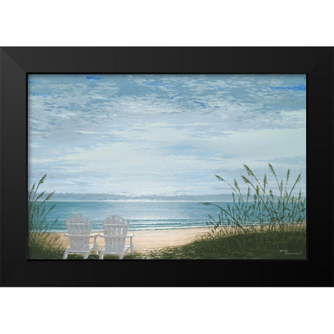 Beach Chairs Black Modern Wood Framed Art Print by Nawrocke, Bruce