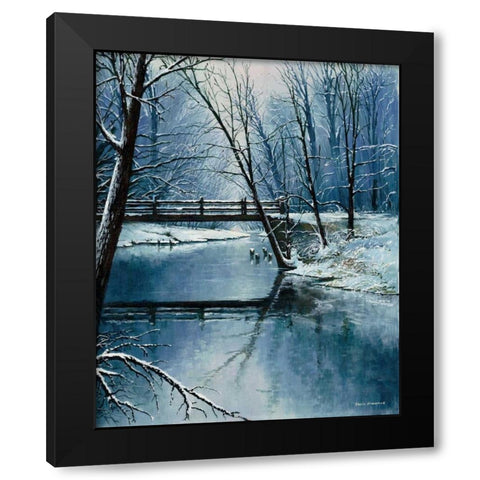 First Snow Black Modern Wood Framed Art Print by Nawrocke, Bruce