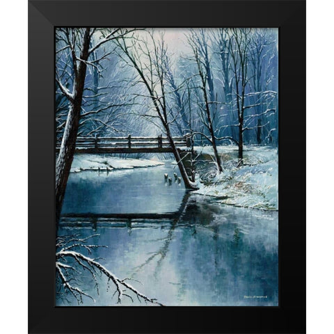 First Snow Black Modern Wood Framed Art Print by Nawrocke, Bruce