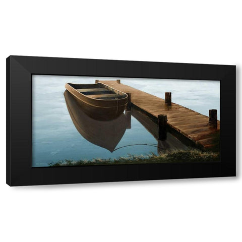 Quiet Blue Morning Black Modern Wood Framed Art Print by Nawrocke, Bruce