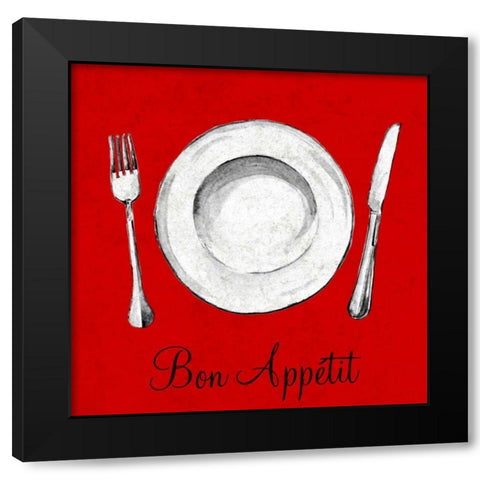 Bon Appetit Black Modern Wood Framed Art Print by Ritter, Gina