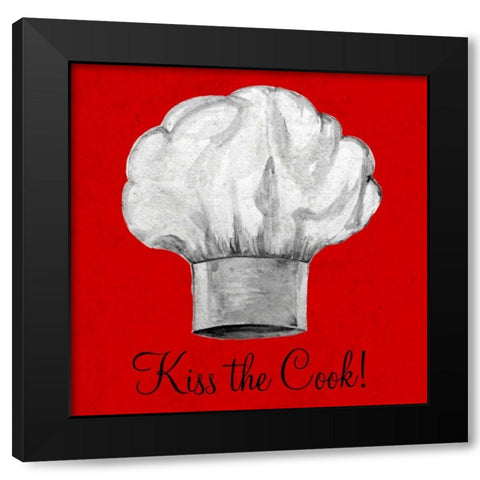 Kiss the Cook Black Modern Wood Framed Art Print by Ritter, Gina