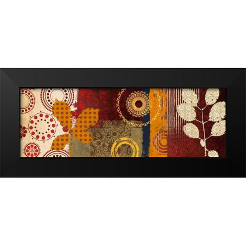 Fall Leaf Panel I Black Modern Wood Framed Art Print by Marcon, Michael
