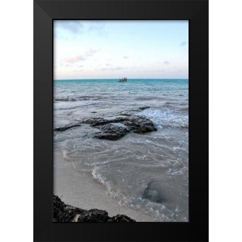 Crashing Waves Black Modern Wood Framed Art Print by Peck, Gail