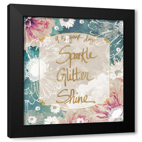 Ethereal Flowers on your Day Black Modern Wood Framed Art Print by Peck, Gail