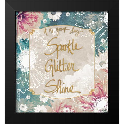 Ethereal Flowers on your Day Black Modern Wood Framed Art Print by Peck, Gail