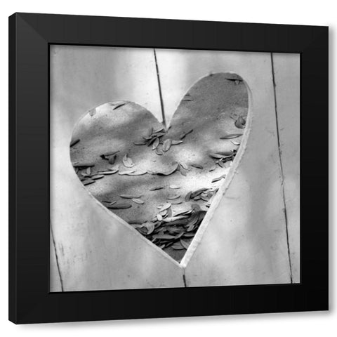 B-W Heart Full of Love Black Modern Wood Framed Art Print by Peck, Gail