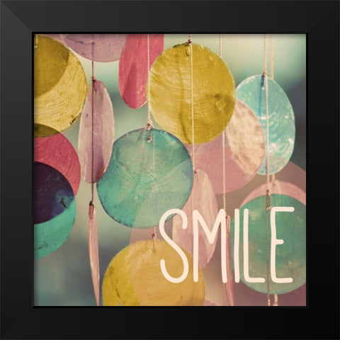 Smile Black Modern Wood Framed Art Print by Peck, Gail