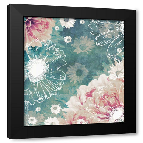Ethereal Flowers Black Modern Wood Framed Art Print with Double Matting by Peck, Gail