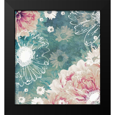 Ethereal Flowers Black Modern Wood Framed Art Print by Peck, Gail
