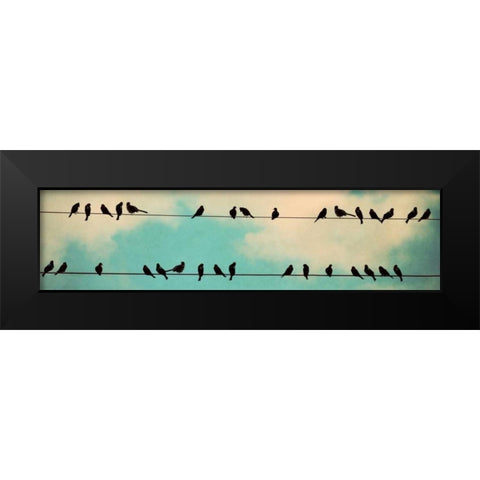 Together Again Panel Black Modern Wood Framed Art Print by Peck, Gail