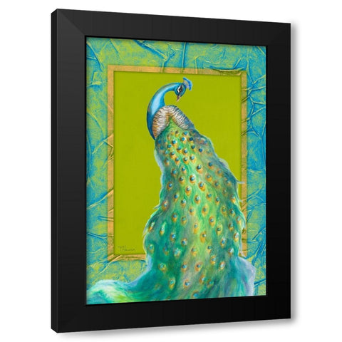 Peacock Daze II Black Modern Wood Framed Art Print by Hakimipour, Tiffany