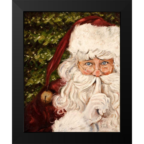 Secret Santa Black Modern Wood Framed Art Print by Pinto, Patricia