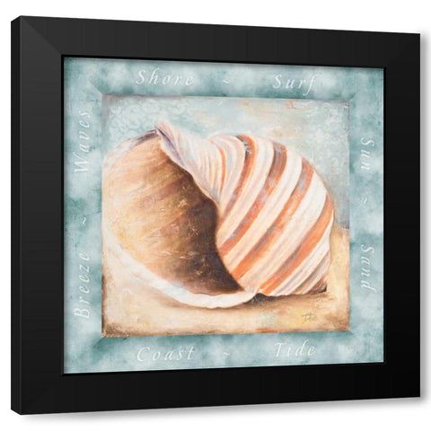 Sun Sand and Surf I Black Modern Wood Framed Art Print with Double Matting by Pinto, Patricia