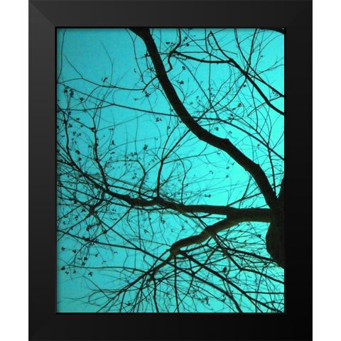 Branches on Teal I Black Modern Wood Framed Art Print by Peck, Gail