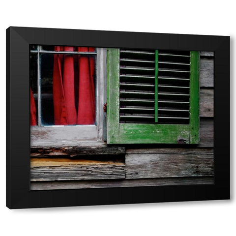 Cabin Shutters Black Modern Wood Framed Art Print with Double Matting by Peck, Gail