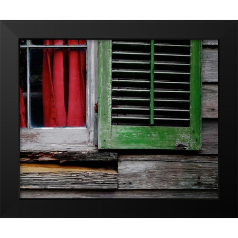 Cabin Shutters Black Modern Wood Framed Art Print by Peck, Gail