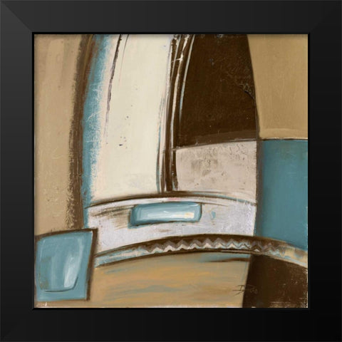 Time Flies on Blue I Black Modern Wood Framed Art Print by Pinto, Patricia