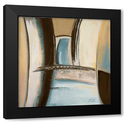 Time Flies on Blue II Black Modern Wood Framed Art Print with Double Matting by Pinto, Patricia
