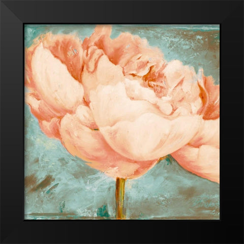 Beautiful Peonies Square II Black Modern Wood Framed Art Print by Pinto, Patricia
