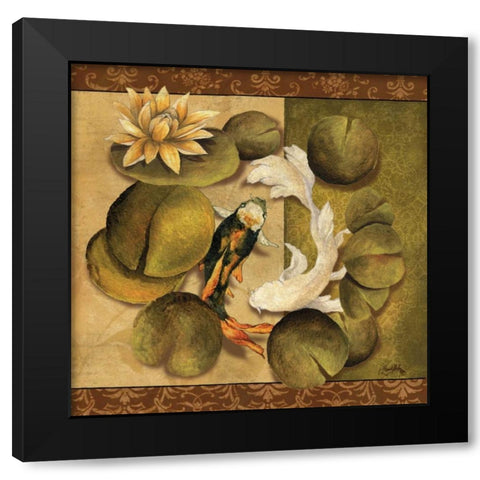 Koi Square I Black Modern Wood Framed Art Print by Medley, Elizabeth