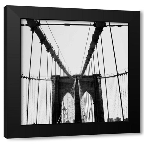 Brooklyn Bridge I Black Modern Wood Framed Art Print with Double Matting by Biscardi, Nicholas