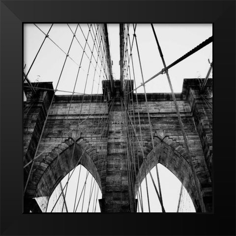 Brooklyn Bridge II Black Modern Wood Framed Art Print by Biscardi, Nicholas