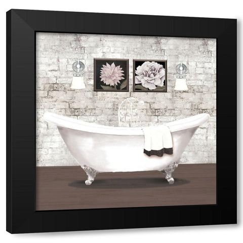 Brick Bath I Black Modern Wood Framed Art Print with Double Matting by Medley, Elizabeth