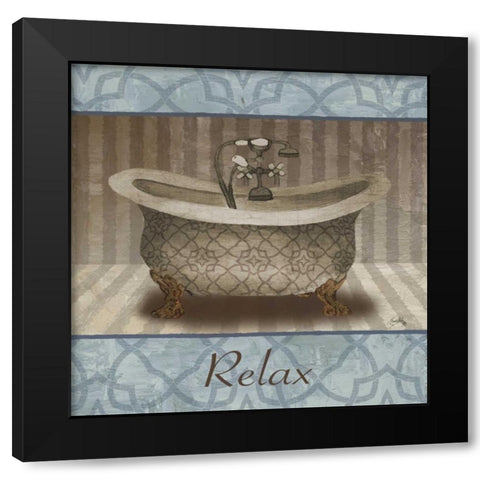 Relax Black Modern Wood Framed Art Print by Medley, Elizabeth