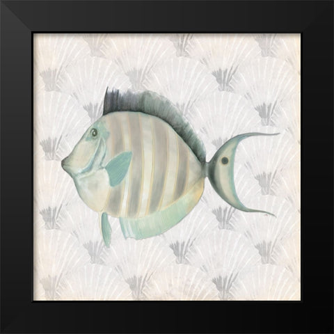 Neutral Vintage Fish I Black Modern Wood Framed Art Print by Medley, Elizabeth