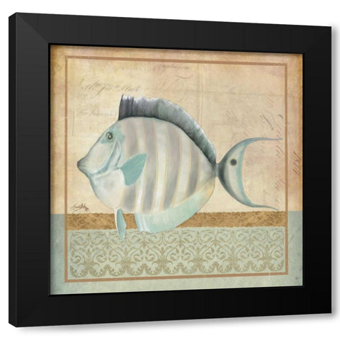 Vintage Fish III Black Modern Wood Framed Art Print by Medley, Elizabeth